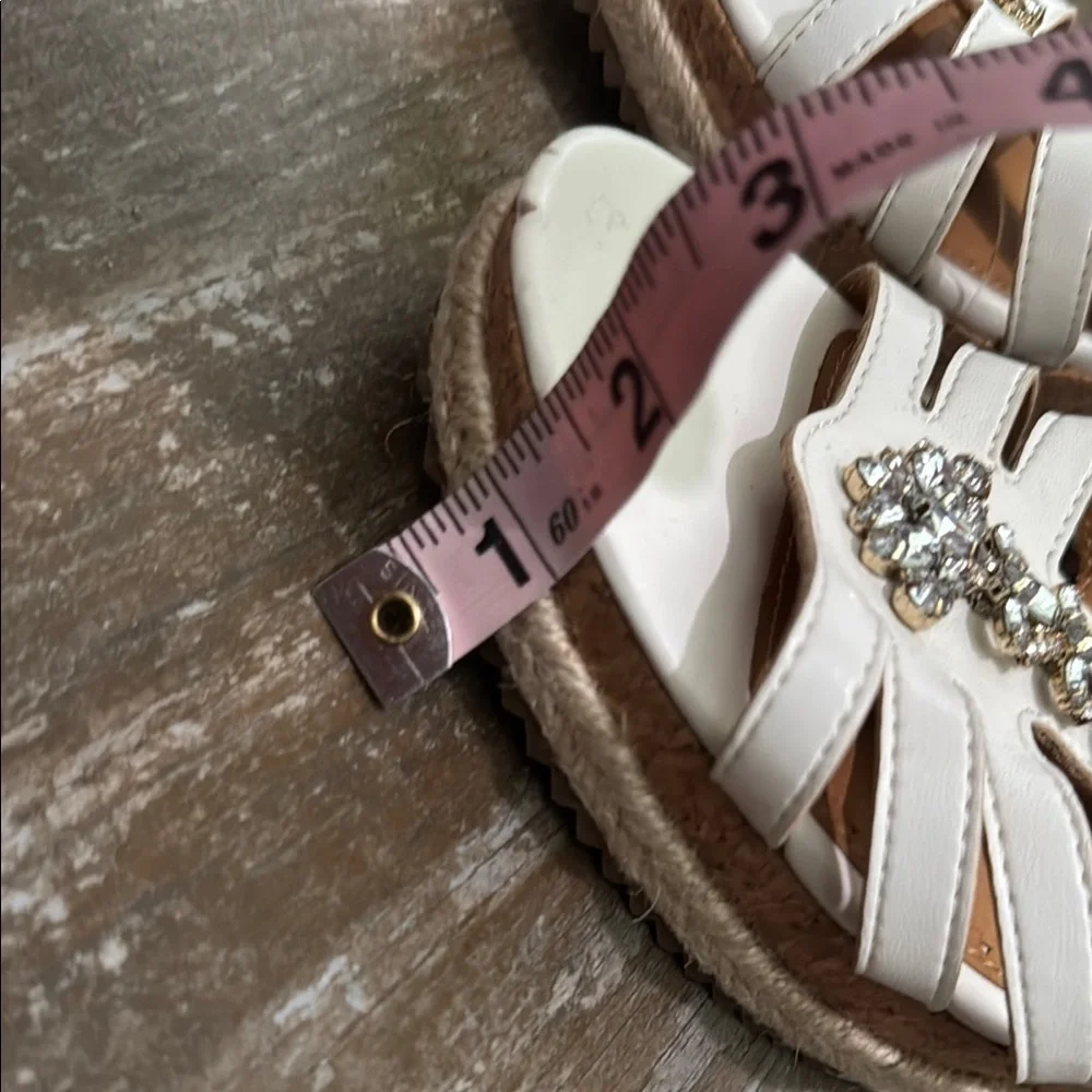 Adrienne Vittadini White and Brown Wedges with Comfort Design